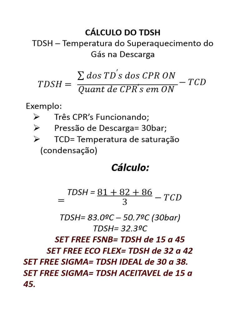 Calculo TDSH | PDF
