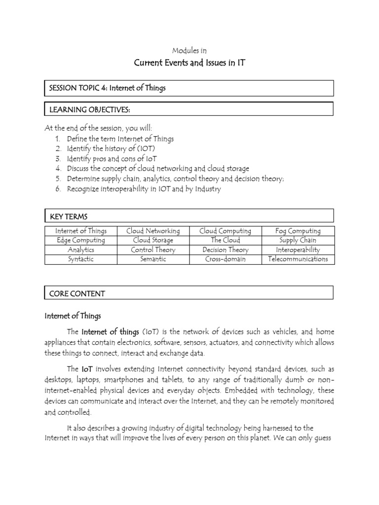 Module 4 Internet of Things | PDF | Internet Of Things | Interoperability