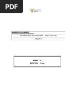 New Mathematics Baseline Test Grade 7 2020