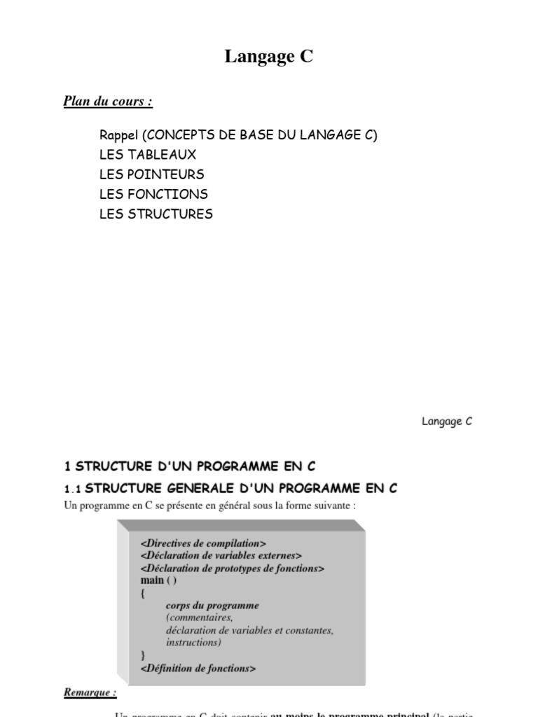 Introduction au Langage C et ses Concepts | PDF | Variable ...