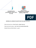 Importanța Proiectelor În Dezvoltarea Socială