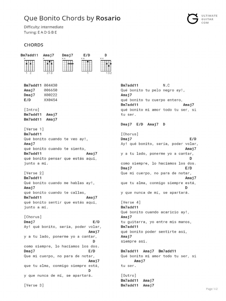 que-bonito-chords-pdf