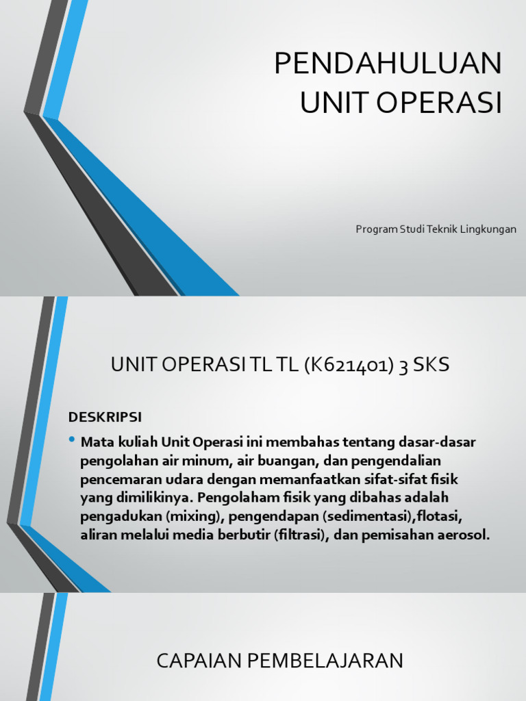 Pertemuan 1 Unit Operasi | PDF