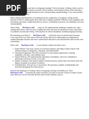 Research Paper on Language Learning