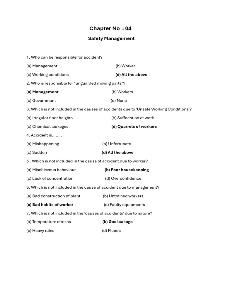 Man 4 TH Unit Mcq. | PDF