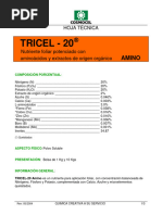 Ficha Técnica Aminocel 500 | PDF | Aminoácidos | Fertilizante