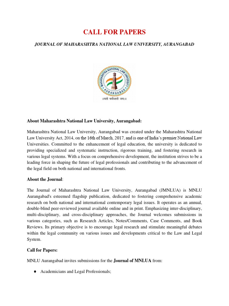 JMNLUA Call For Papers PDF Academic Journal Academic Publishing
