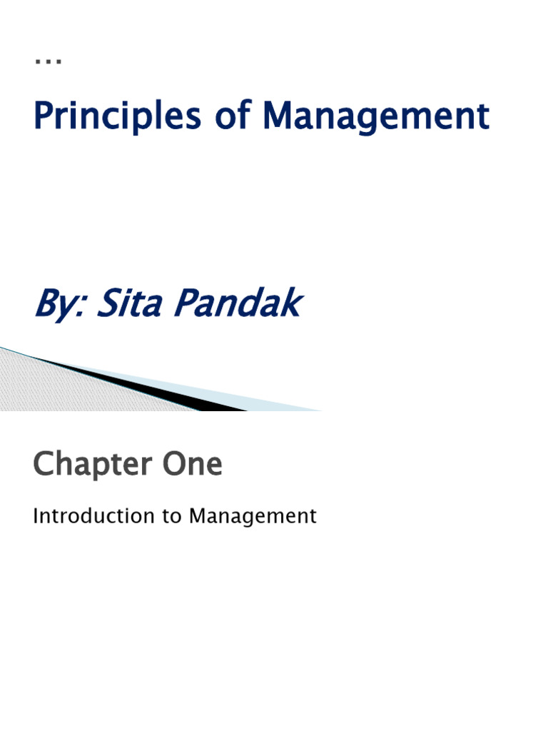 Introduction To Management Chapter 1
