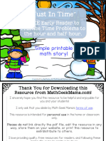 Time Practice Emergent Readers Winter Theme