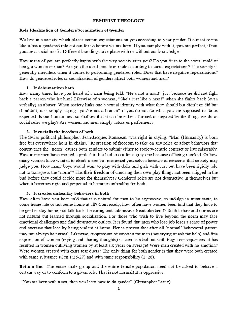Understanding Feminist Theology | PDF | Feminism | Gender Studies