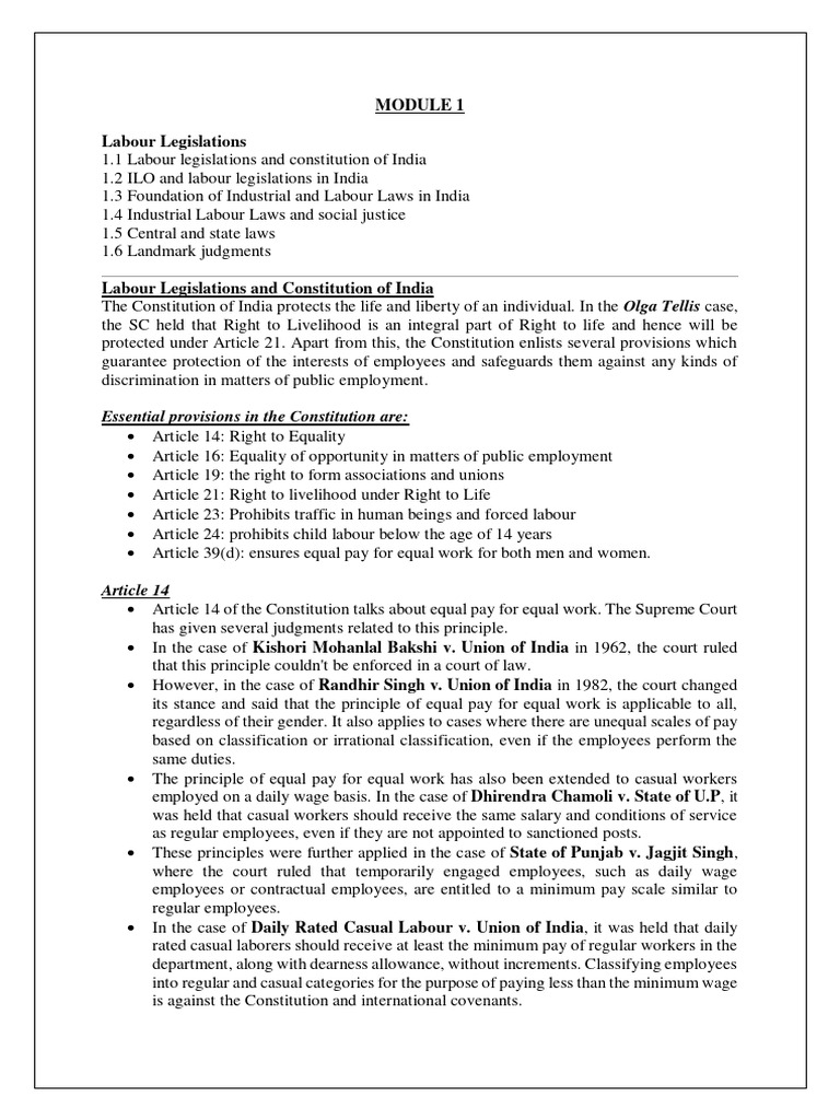 Compiled Notes - Labour Law | PDF | Law