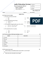 Class 3 - Computer - Final Term Exam - Miss ADIFA