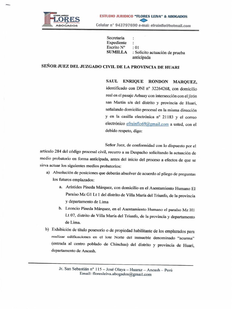 Prueba Anticipada | PDF