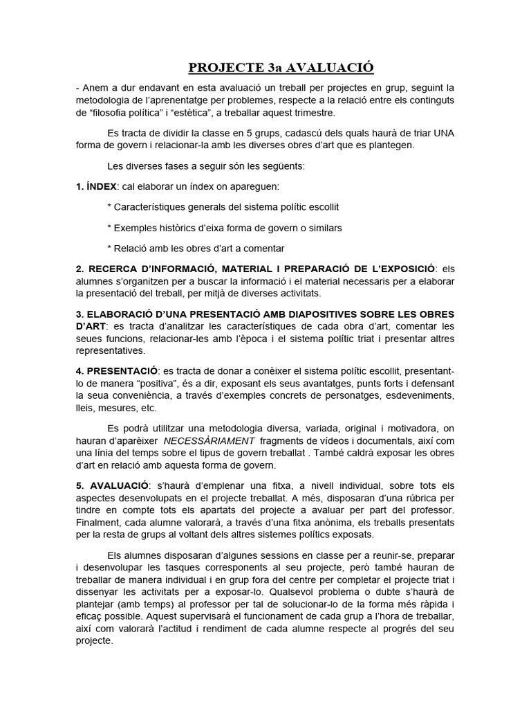 Projecte 3a Avaluacio 22-23 | PDF