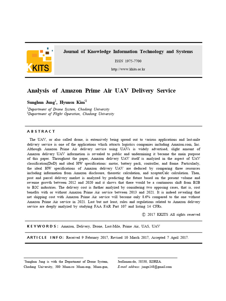 Amazon Prime Air UAV Delivery Analysis | PDF | Technology & Engineering