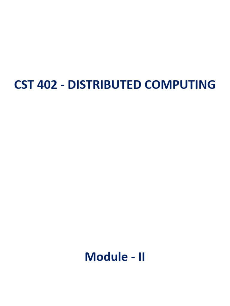 Module 2 | PDF | Distributed Computing | Algorithms