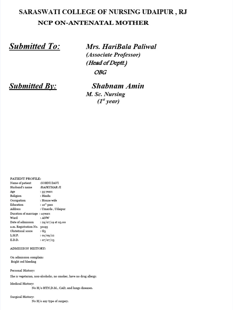 PDF cs2 Antenatal Mother | PDF | Breastfeeding | Infants
