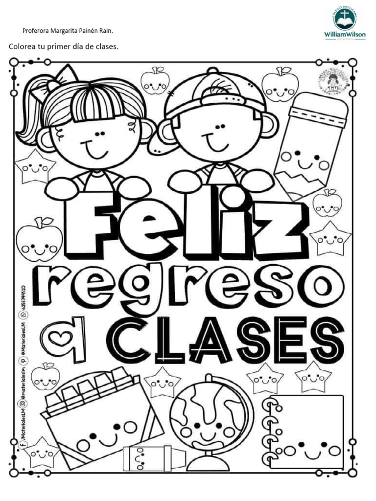 Colorea tu primer día de clases | PDF