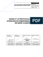 SGSST.P.18 Protocolo para Atención de Emergencia Médica en Sede Cliente