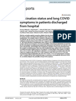 Vaccination Status and Long COVID Symptoms in Patients Discharged From Hospital