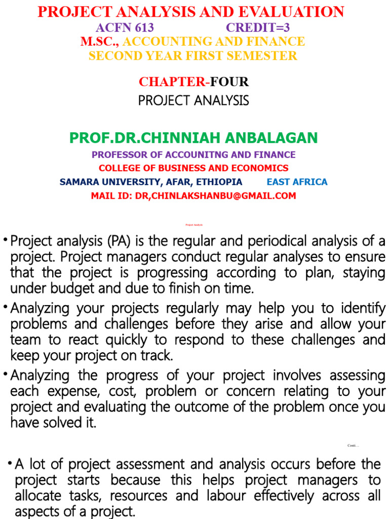 Project Analysis Overview and Methods | PDF | Economies | Business