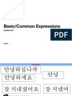 Korean Basic Common Expressions