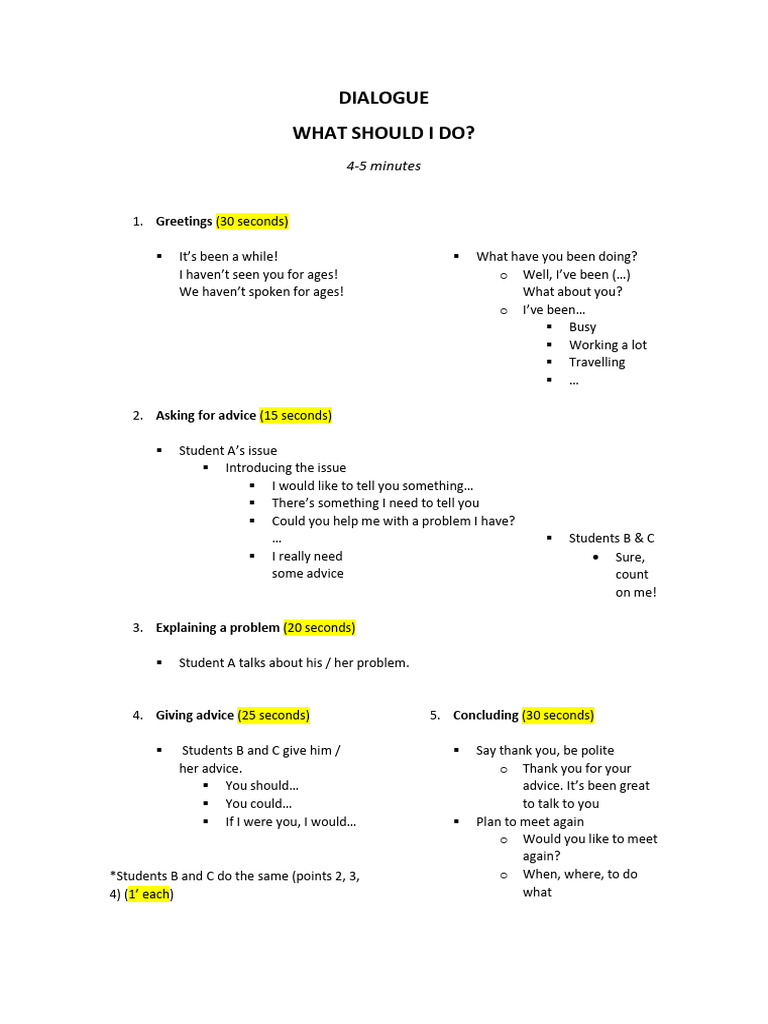 Effective Dialogue for Seeking Advice | PDF