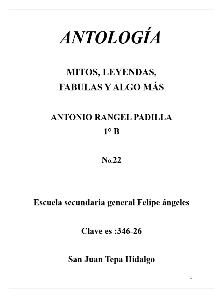 Antología de Mitos y Leyendas Mexicanas | PDF | Fábula
