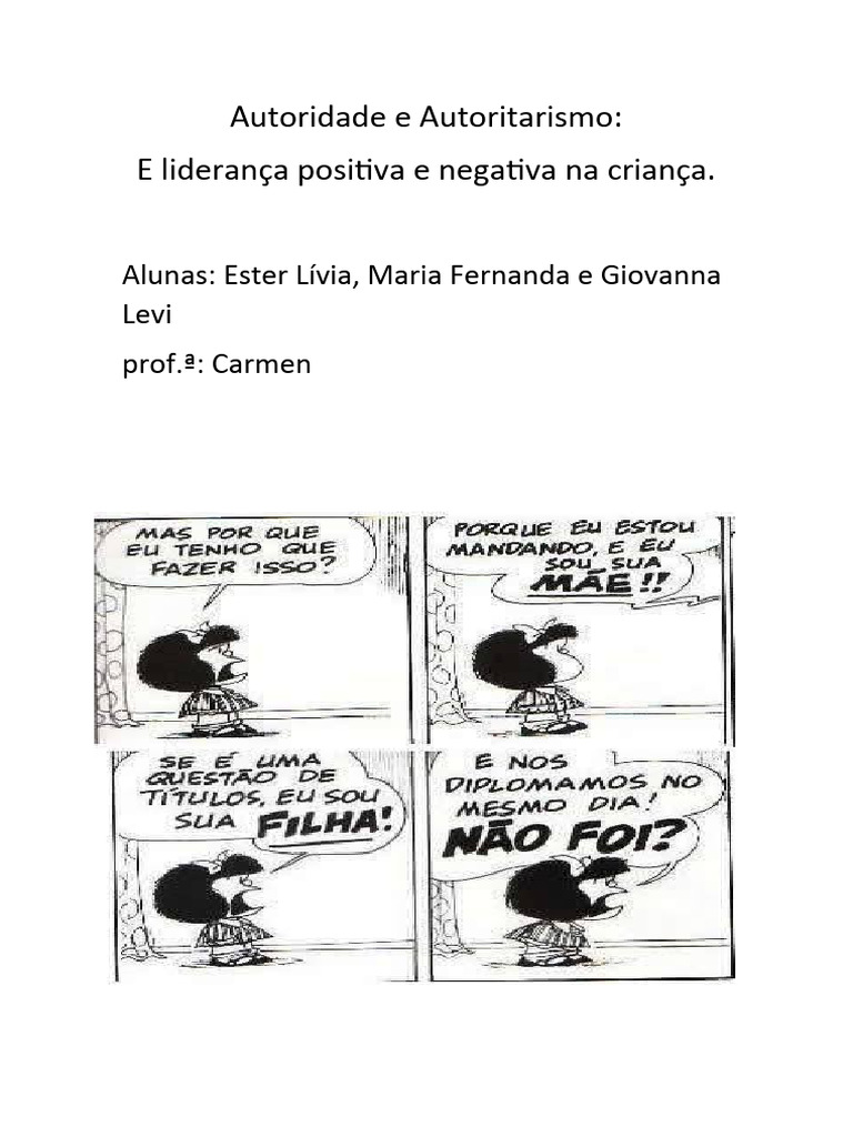 Autoridade e Autoritarismo | PDF | Liderança