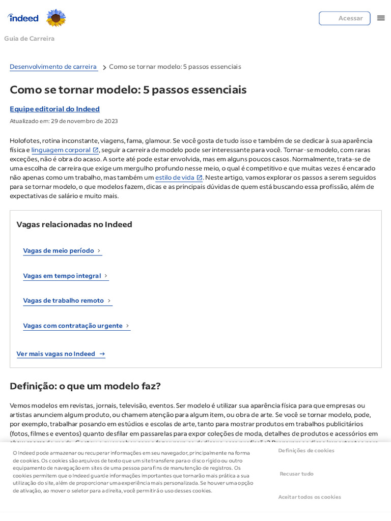 Como Se Tornar Modelo 5 Passos Essenciais Indeed Com Brasil PDF