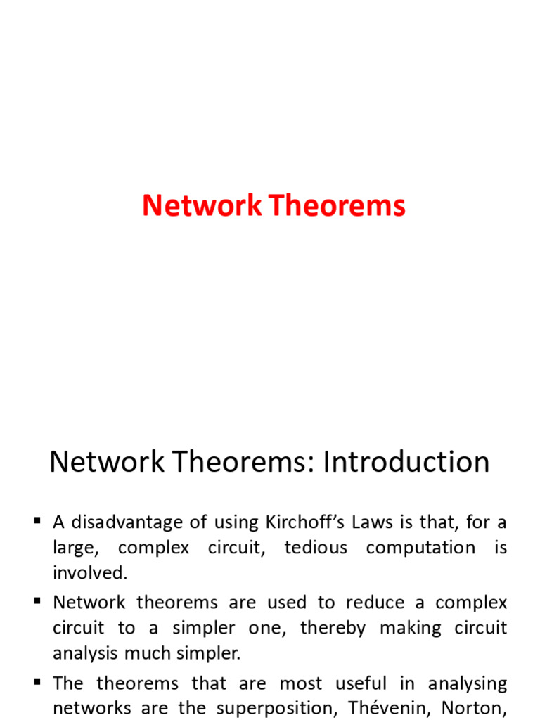 Network Theorems Pdf Electrical Network Linearity