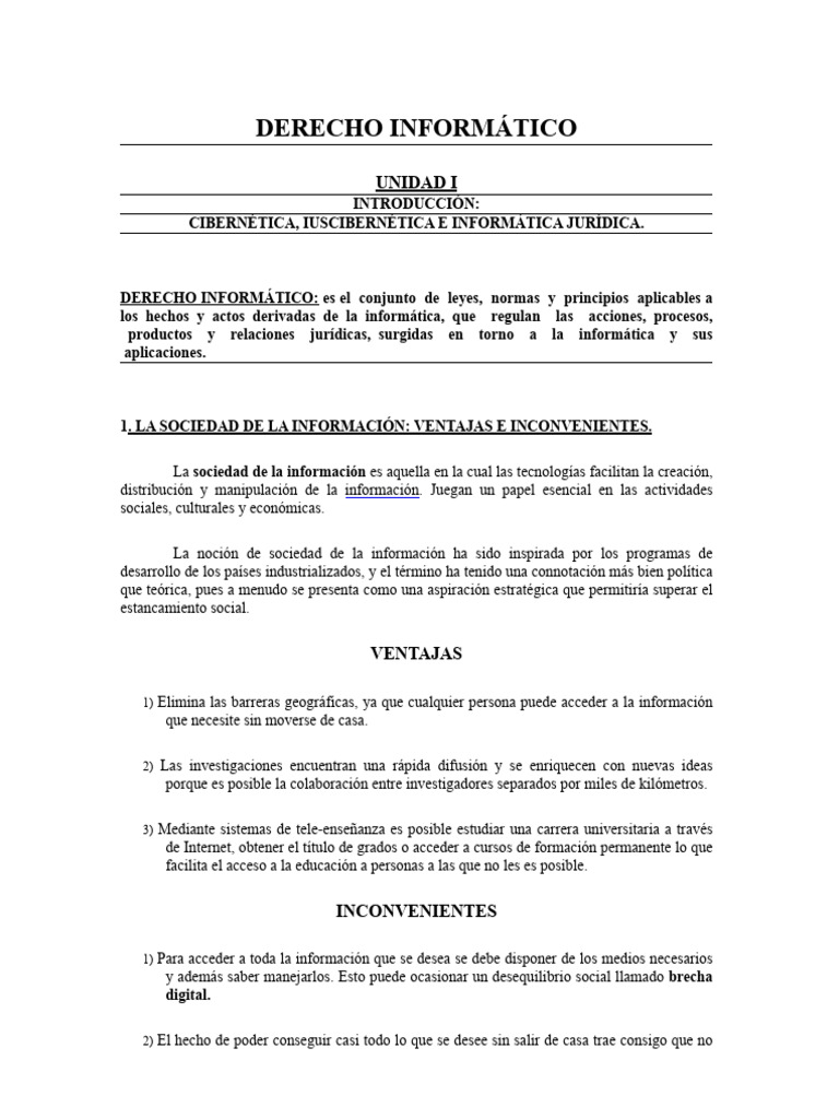 Desarrollo Derecho Informatico - Parte 1 | PDF | Periférico | Hardware ...
