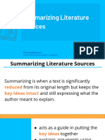 Summarizing Literature Sources