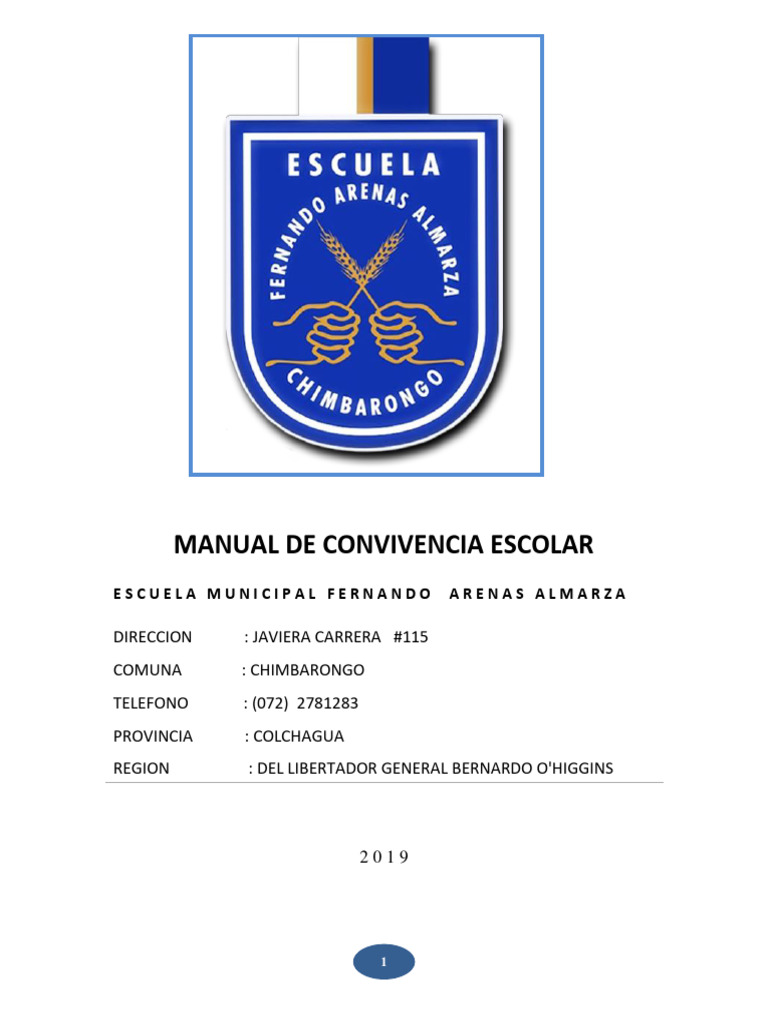 Reglamento de Convivencia Escolar 2019 | PDF | Abuso infantil | Escuelas