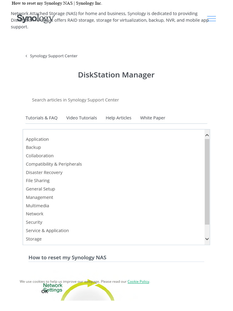 Synology Nas Reset Password PDF Http Cookie Backup