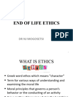 Palliative Care End of Life Ethics