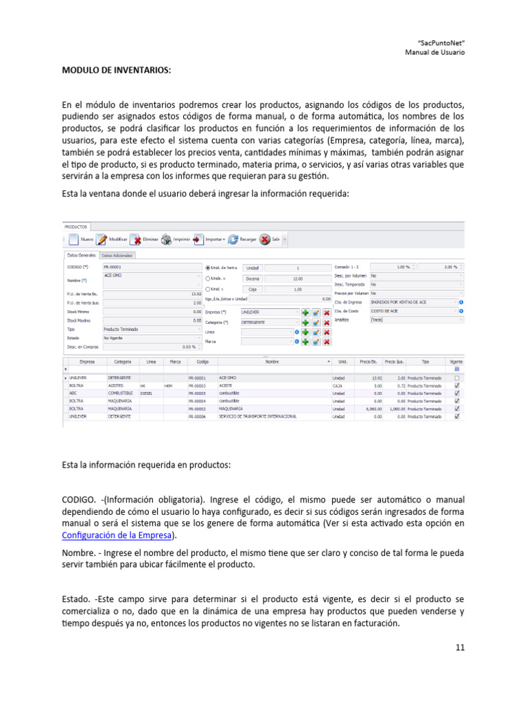 Módulo de Inventarios en SacPuntoNet | PDF | Ventana (informática ...