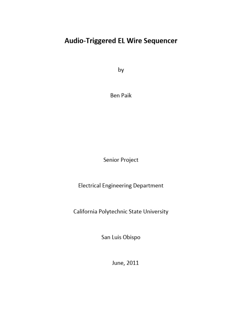 Audio triggered el wire sequencer pdf sampling signal processing