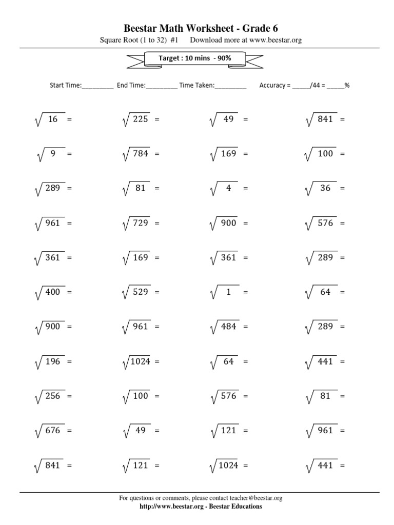Grade 06 Roots Square 1t32 01 | PDF | Teaching Methods & Materials