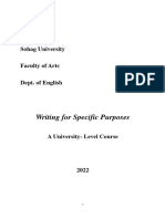 Writing For Specific Purposes 2022