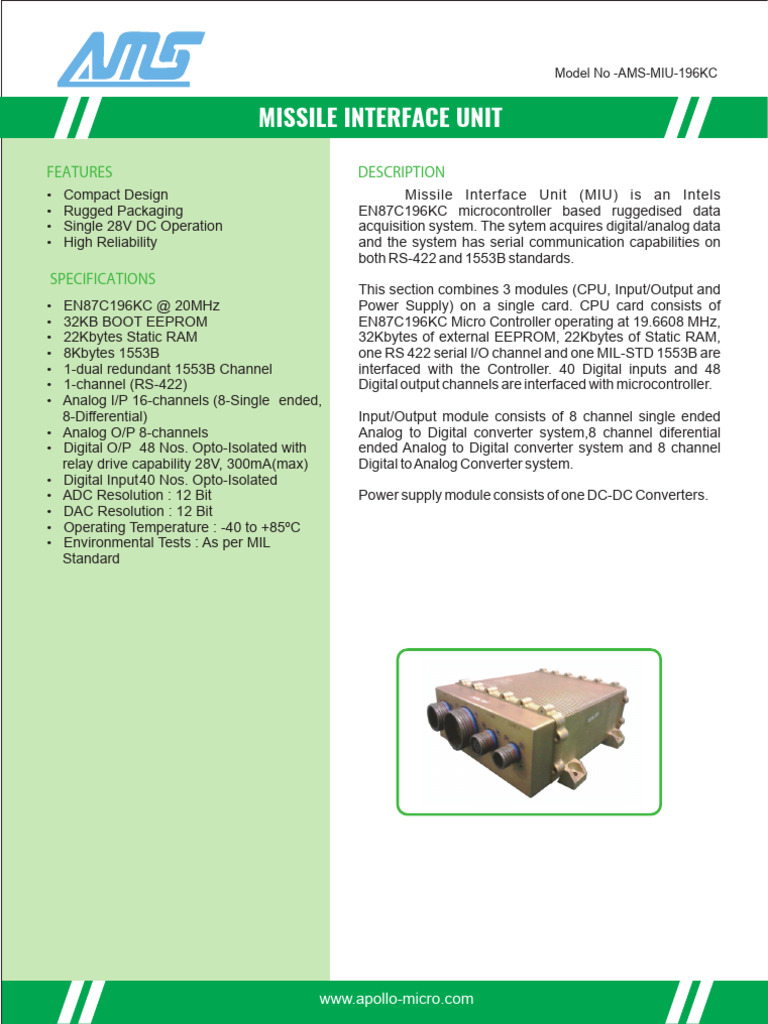 Missile Interface Unit Specifications | PDF | Computers | Technology ...