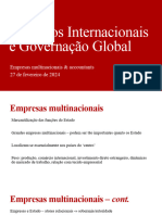 Negócios Internacionais e Governação Global - Aula 7 - Empresas Multinacionais + Accountants