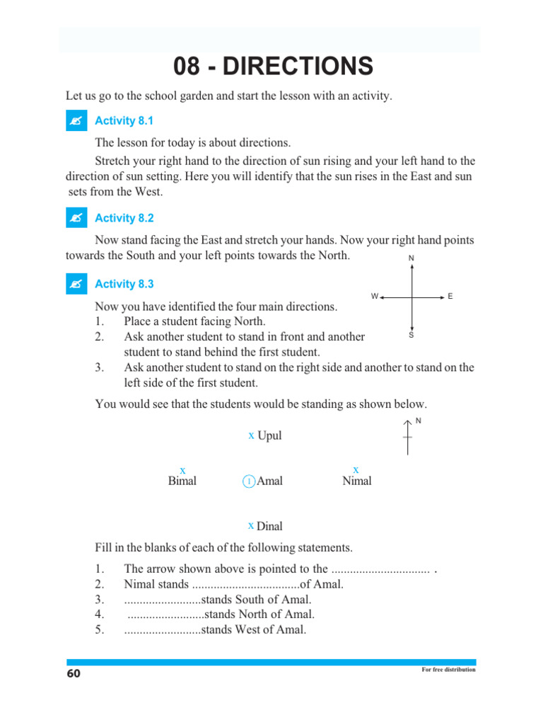Directions For Grade 6 | PDF