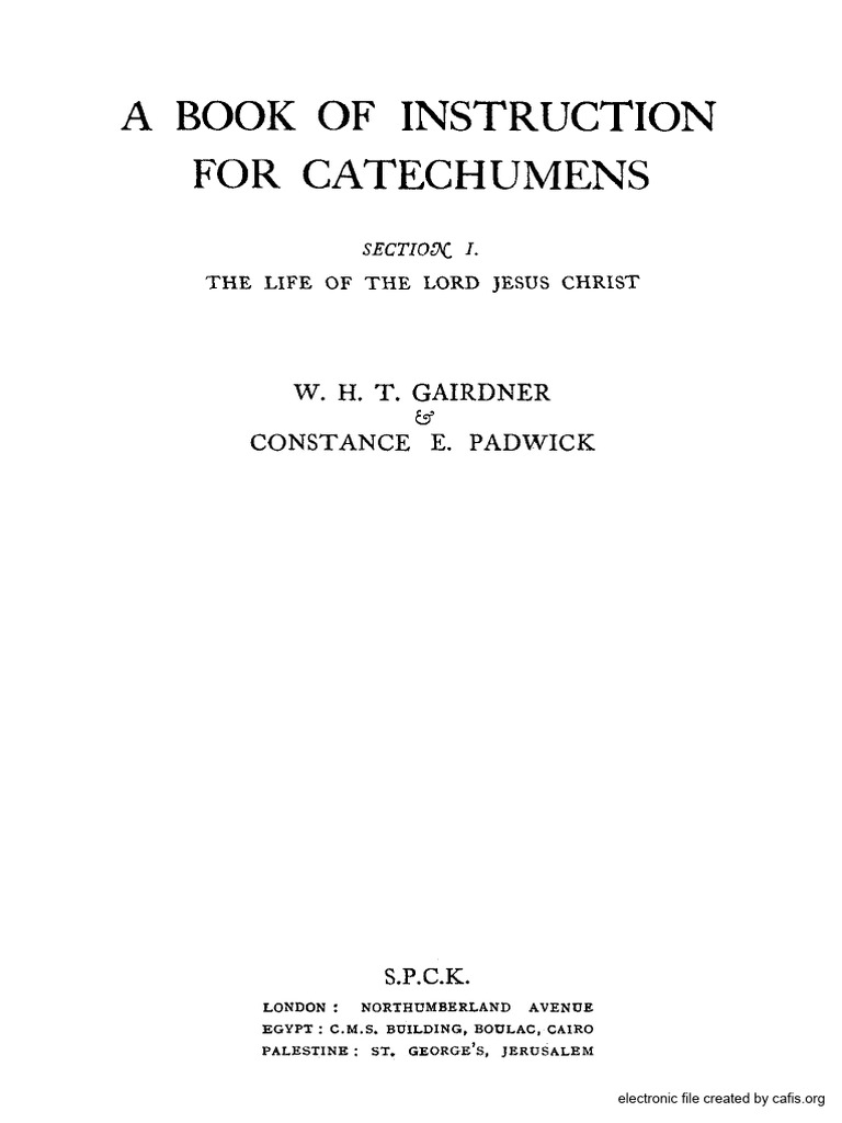 Instruction for Catechumens: Life of Christ | PDF | Jesus | Prayer
