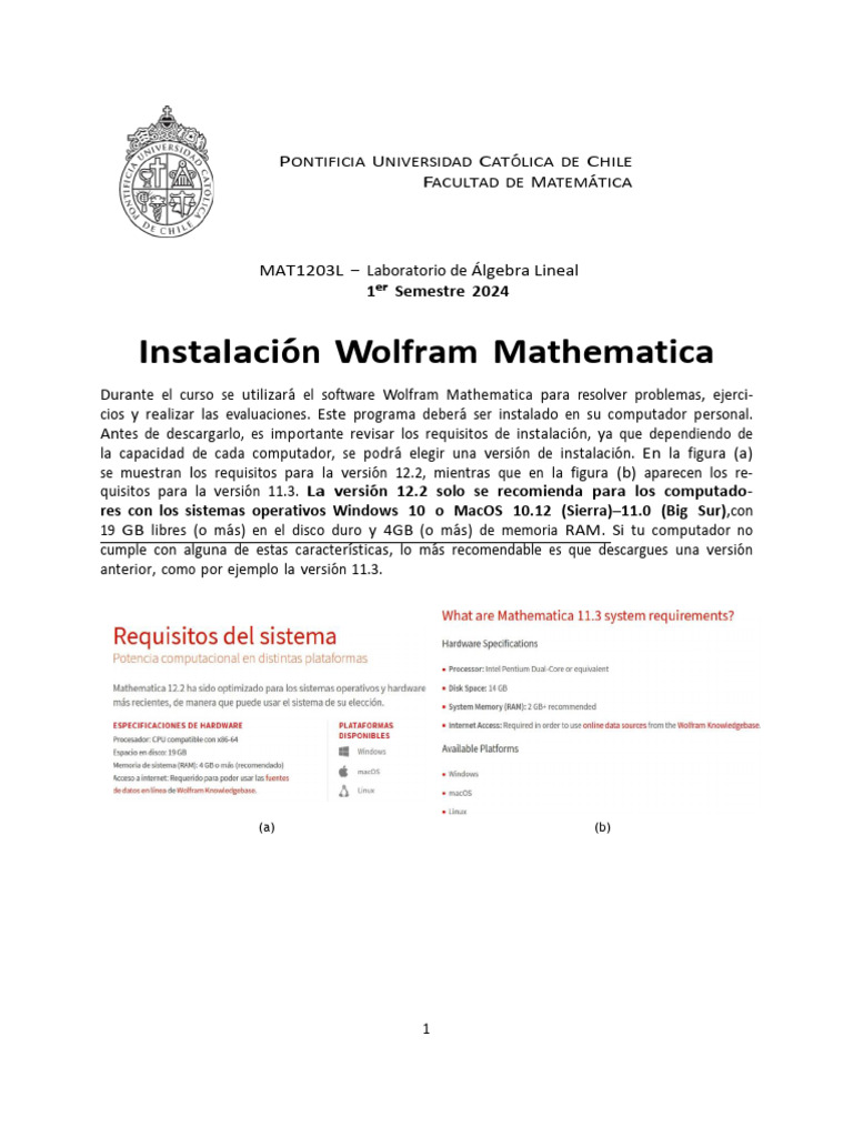 Guía de Instalación de Wolfram Mathematica | PDF | Programa de ...