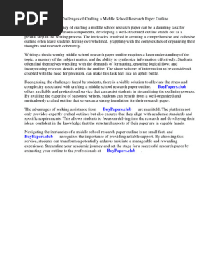 Middle School Research Paper Outline