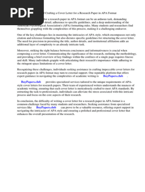 Cover Letter for Research Paper Apa