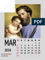 Calendário Anual 2024 Católico Santos