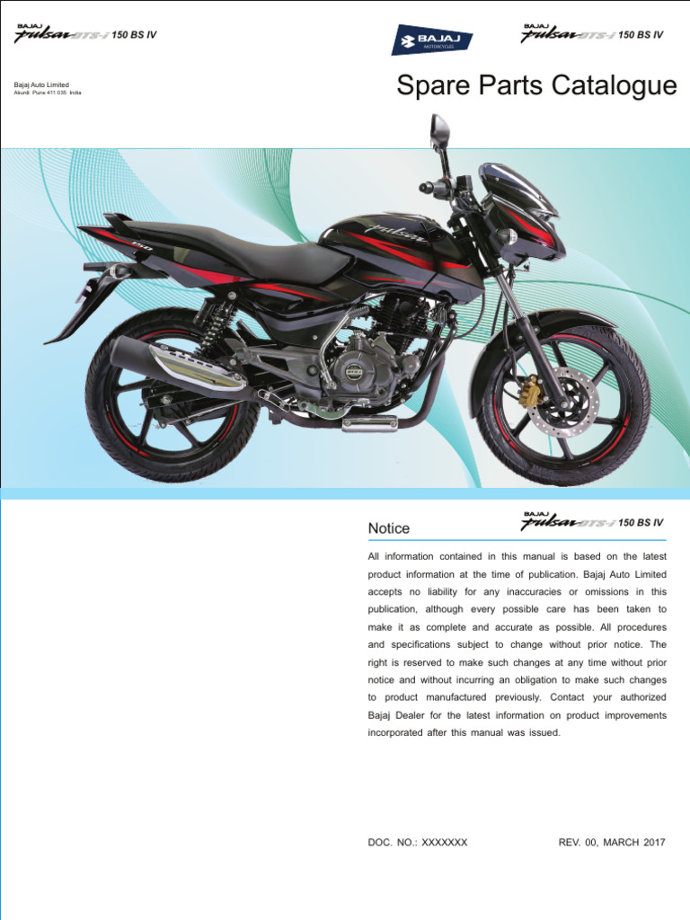 BAJAJ Pulsar 150 UG5 BSIV | PDF | Axle | Vehicle Parts