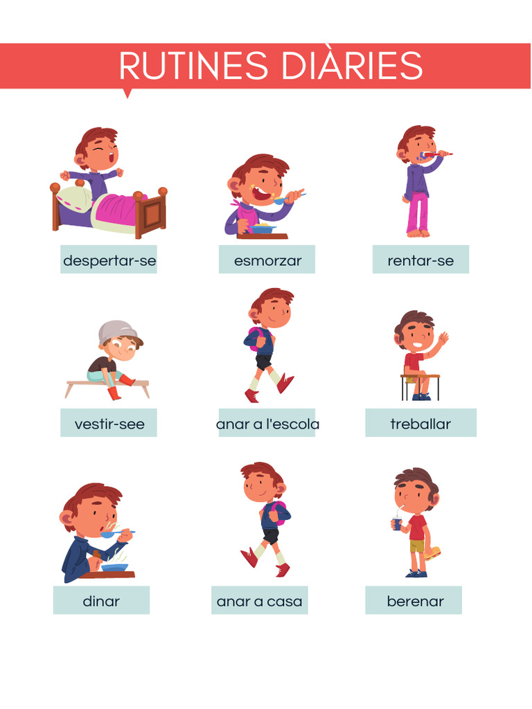 Vocabulari AA. Rutines Diàries | PDF